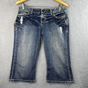 BKE Buckle Jeans Womens 26 Blue Crop Madison Low Rise Flap Pocket